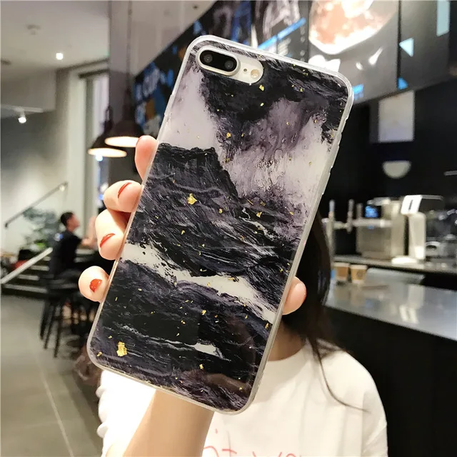 AC7808 Lovebay чехол для телефона для iPhone 11, 6, 6 S, 7, 8 Plus, X, XR, XS, Max, роскошный блестящий Мягкий ТПУ с золотой фольгой и мрамором для iPhone 11 Pro Max - Цвет: AC7808