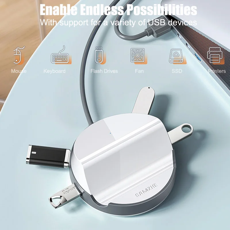 

SAMZHE Ultra-thin 4-port USB 3.0 HUB High Speed USB Hub
