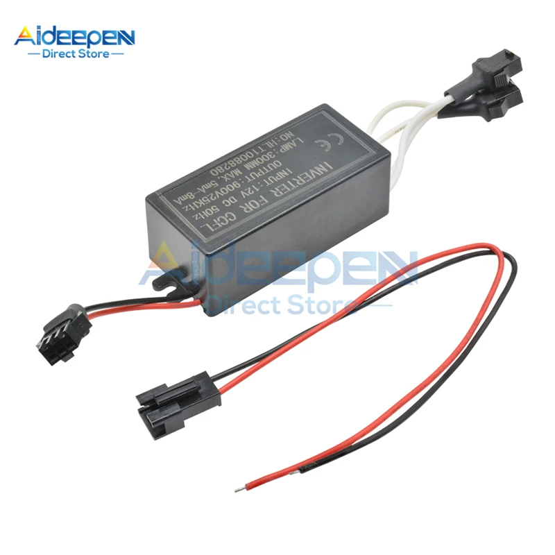 

1Pcs DC 12V to 900V CCFL Inverter Male Connection For CCFL Angel Eyes E46 E39 E53 Driver Projector Lens Light Ballast Box