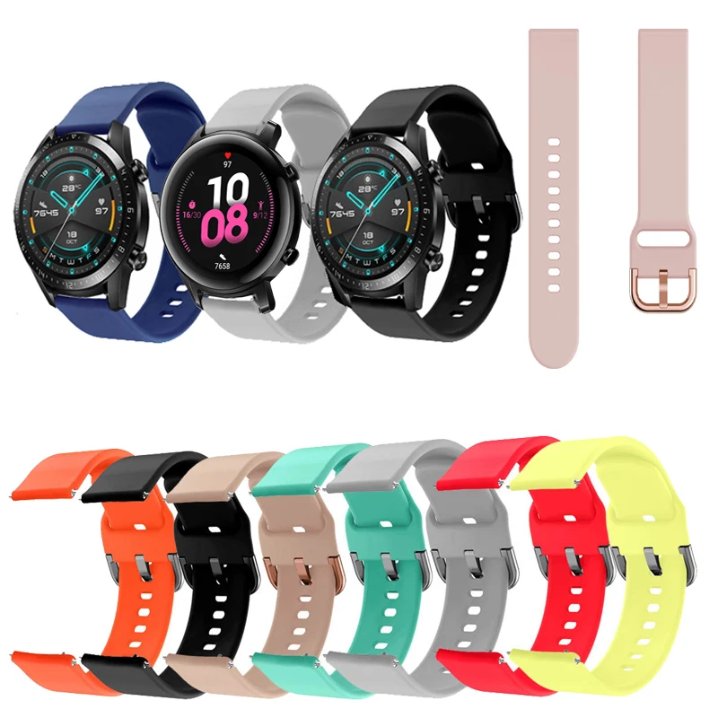 

20mm 22mm Soft Silicone Band Strap for Huawei Watch GT3 GT2 42mm 46mm 2e GT 2 Pro Honor MagicWatch Band with fashional colors