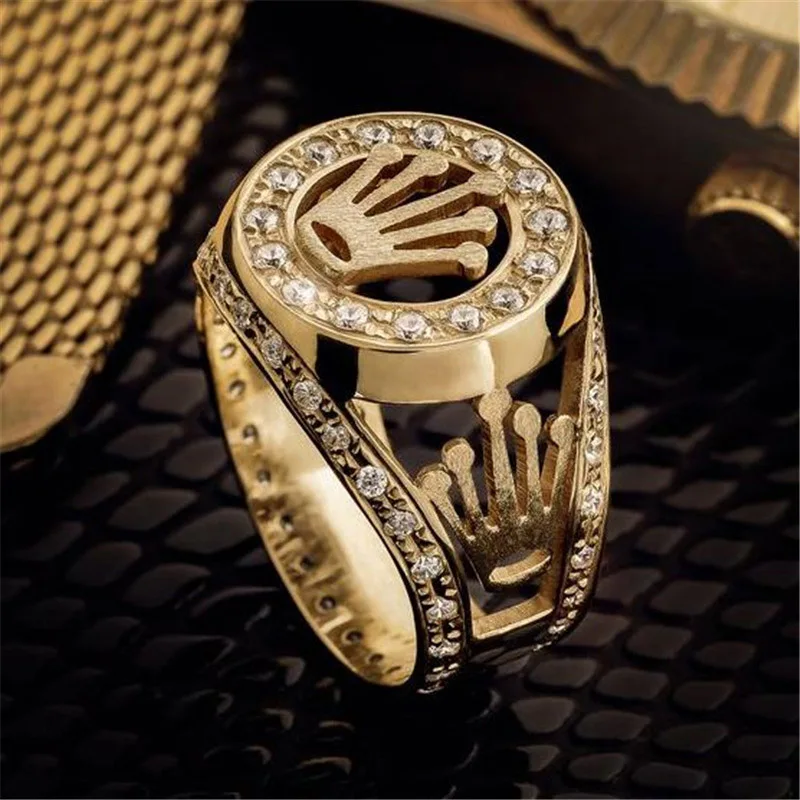 

Fashion Hip Hop Star Cross Crown Ring Men Accessories Vintage Punk Rock Big Biker Signet Ring Silver Color Tibetan Jewelry