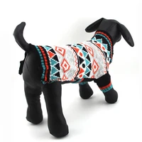 2021 cute pet knitwear geometric patterns fashion small dog knitted sweater puppy clothes