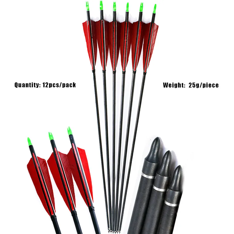 12x охотничий арбалет углерода фиксаторы стрел 80 см кабулк красный цвет, Турция лопатки для 20-50lbs длинный лук Рекурсивный лук блочного лука охота стрельба из лука