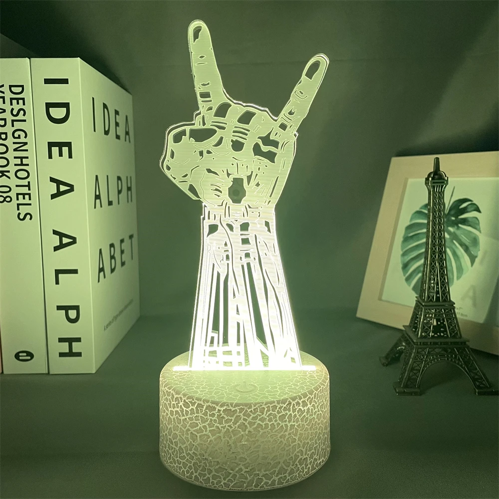 

3d Lamp Punk Style for Bedroom Decor Nightlight Led Color Changing Touch Sensor Acrylic Johnny Silverhands Led Night Light Gift