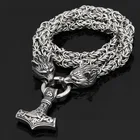 Модная трендовая подвеска в виде головы волка Тора молотка мужская бижутерия в скандинавском стиле викингов новая индивидуальная подвеска в стиле хип-хоп ожерелье