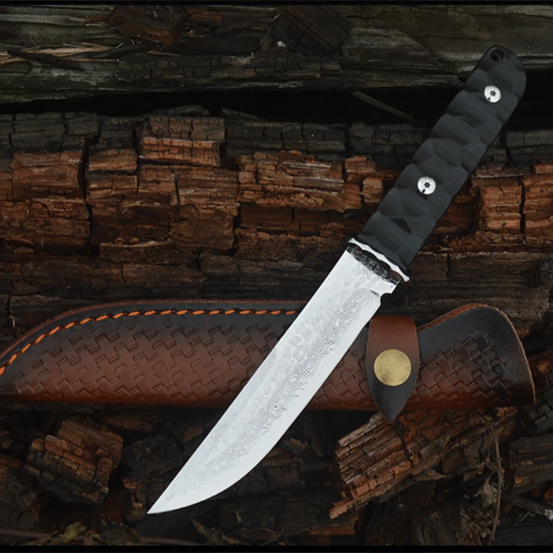 Бесплатная доставка кухонный нож из дамасской стали тактический для кемпинга