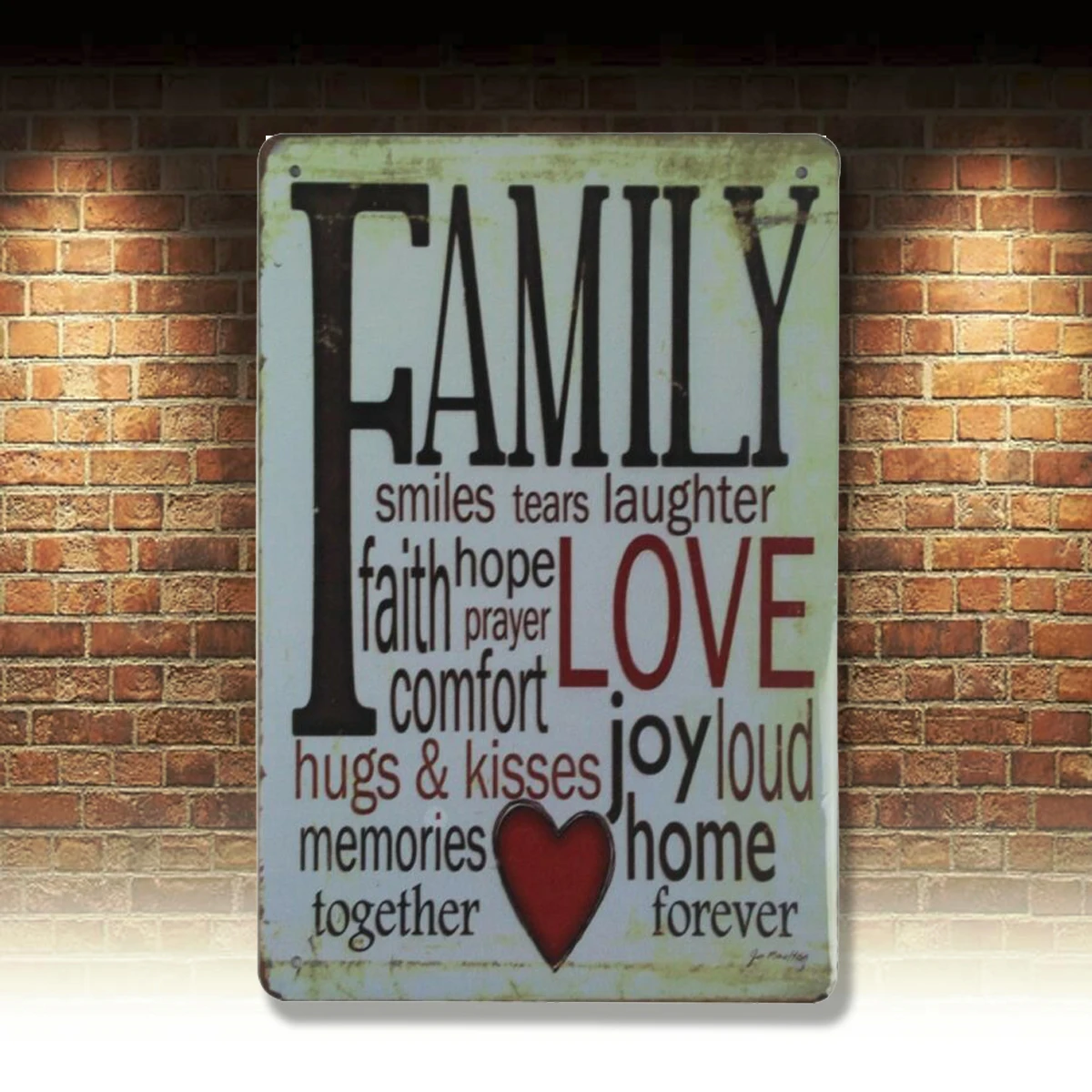 

Plaque Art Wall Decor Family Inspiring Words Tin Metal Sign