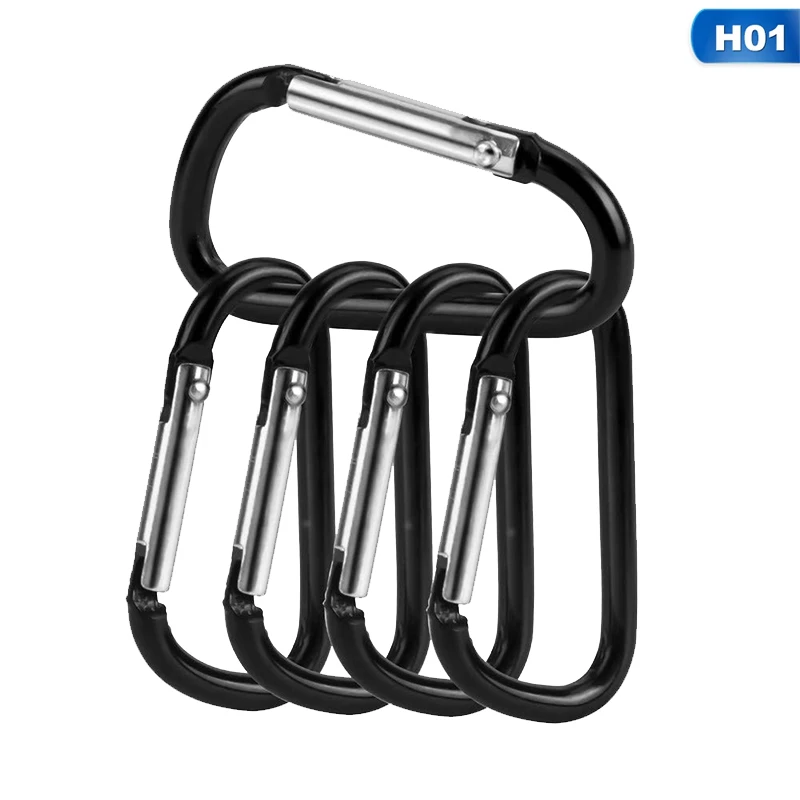 

5pcs/set Of D Type Aluminum Alloy Carabiner Hanging Buckle Water Bottle Buckle Quick Hanging Buckle