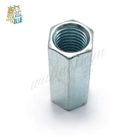 1pcs m8 m10 m12 m14 m16 m18 m20 rod coupling hex nut steel galvanized long hex nut connection thread nut