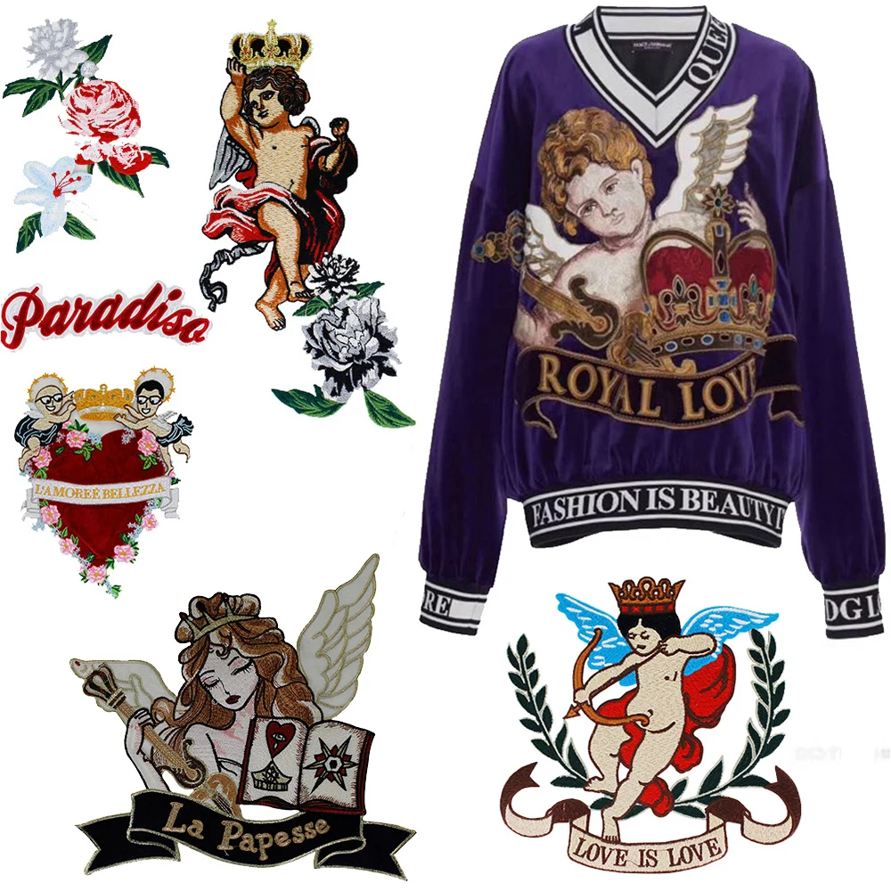 Модная вышивка в виде Королевского любовного сердца Сказочная аппликация со