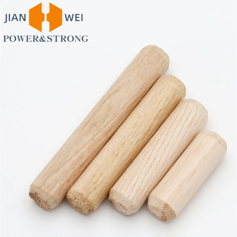 

100pcs M6 M8 M10 M12 Round Wooden Dowel Wooden Cabinet Drawer Dowel Fluted Wood Craft Rod Furniture Fitting Solid Dowel Pin Nail