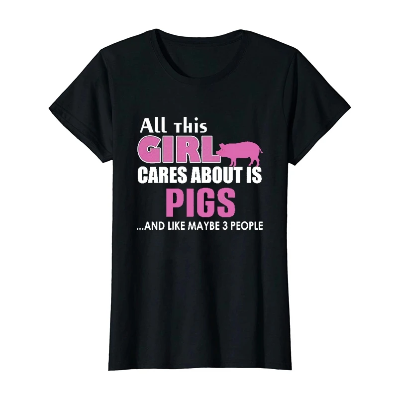 

Pig Tshirt All This Girl Care About is Pig Pig Tshirt for Women