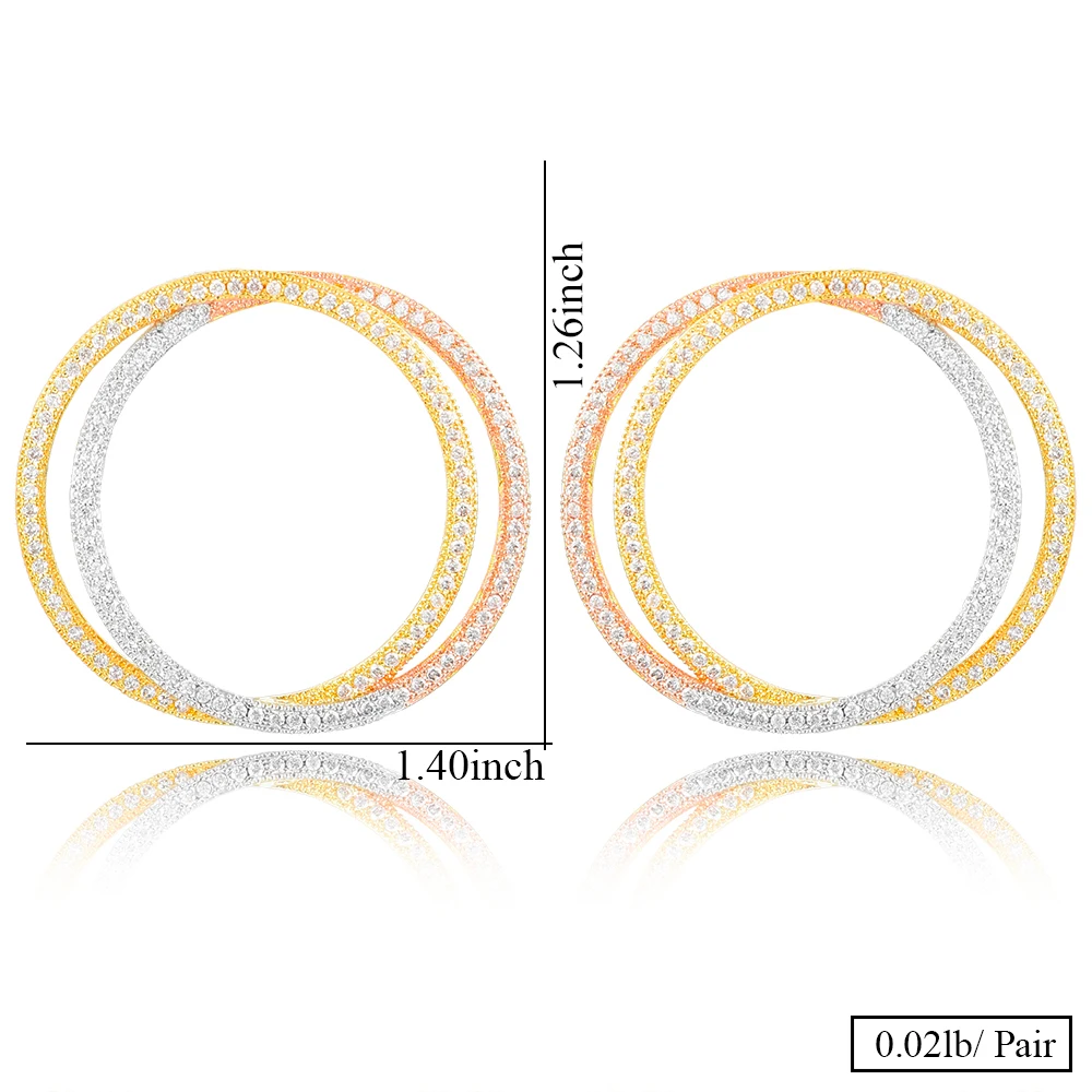 

Siscathy New Fashion Design Circle Earrings for Women Party Bridal Wedding Super Jewelry Full Mirco AAA Cubic Zirconia Earrings