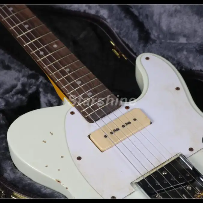 Горячая Relic TL Электрический GuitarZ-ZS4 P90 пикапы струны через тело клен шеи золы тела