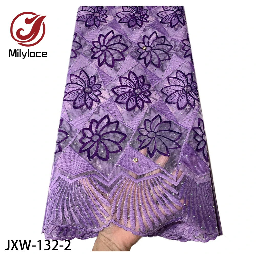 Milylace новейшая нигерийская Кружевная Ткань 5 ярдов Цветочная вышивка тюль