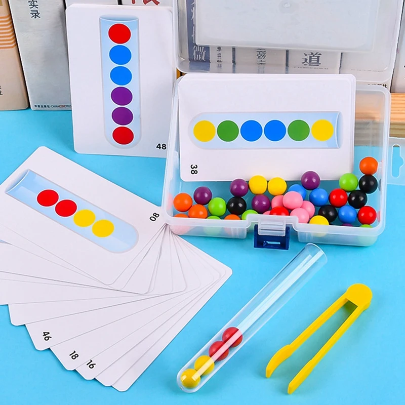 

Children's Educational Toys Clip Beads Wooden Ball Test Tube Baby Concentrated Logic Fine Motor Training Fun Teaching