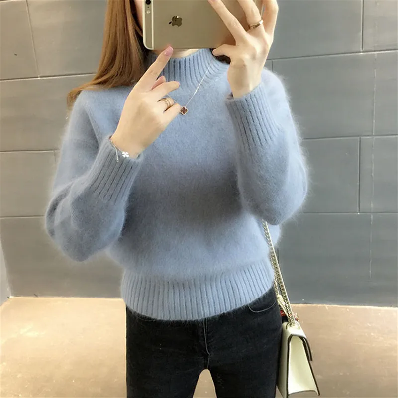 Свитер женский трикотажный теплый короткий Осень-зима 2019 | Женская одежда