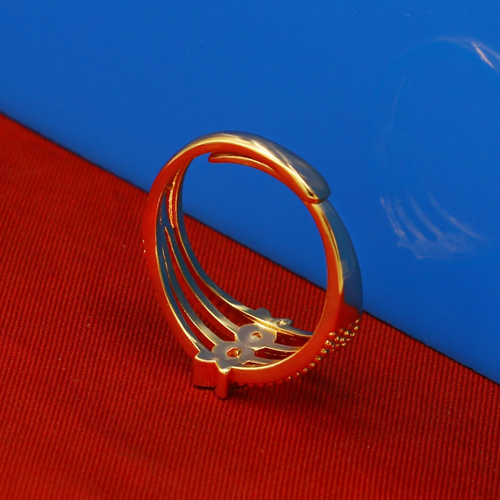 

Vintage style Women's 925 Silver Eing Luxury Surface 24K Gold Ring Wedding Ring Jewelry Gift Open Ring Free Adjustment