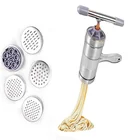 Ручная лапша пресс паста машина Кривошип резак с 5 пресс-форм для изготовления Спагетти из нержавеющей стали кухонные принадлежности