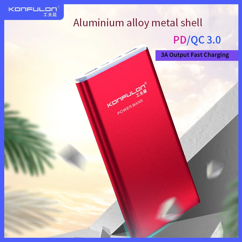 Quick Charging Batter FCP AFC Powerbank QC3.0 18W  Power Bank 10000mAh Portable External Battery For iphone12 13 Samsung VIVO