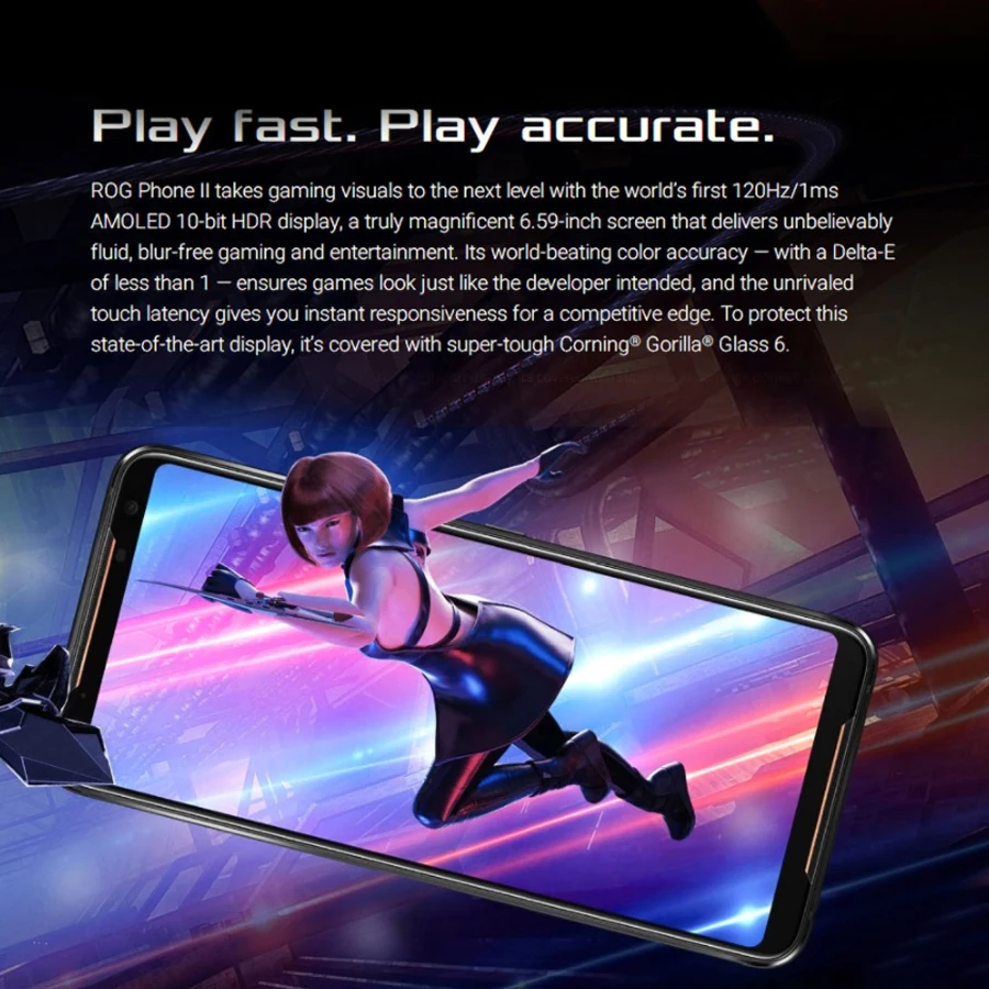 Asus ROG Phone II ZS660KL мобильный телефон 6 59 &quot120 Гц экран 8 Гб 128 ГБ Snapdragon 855 + 6000 мАч 48 Мп