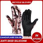 Камуфляжные спортивные зимние велосипедные перчатки для мужчин и женщин Windstopper сенсорный экран мягкие тёплые перчатки paardrijden Luva