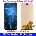 ЖК-дисплей burn shadow A405 для Samsung Galaxy A40A405F, сенсорный дигитайзер с AMOLED дисплеем в сборе, сменная рамка, оригинал