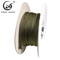 100 meters a roll 5mm 8mm green cotton speaker power audio wire special shock absorber braided sleeve cable tube sleeve sleeving
