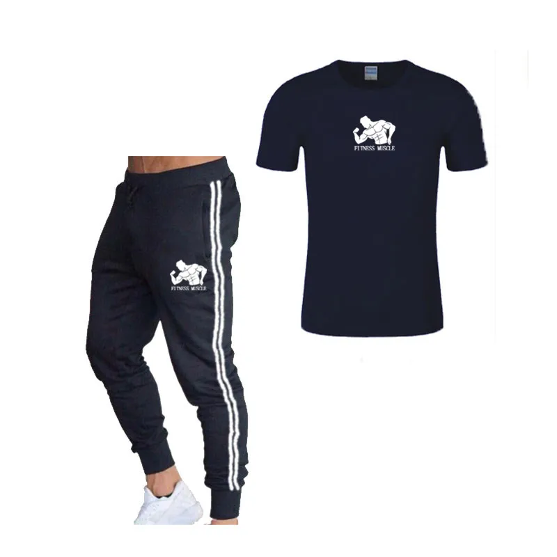 Спортивный костюм футболка брендовая мужская рубашка для бодибилдинга фитнеса
