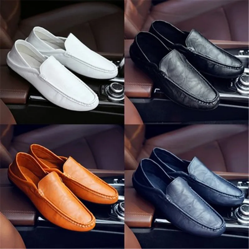

2020 new Spring Autumn Men Casual Shoes Slip On Breathable Men Driving Shoes Comfortable Soft Mens Loafers Shoes Casual Leather