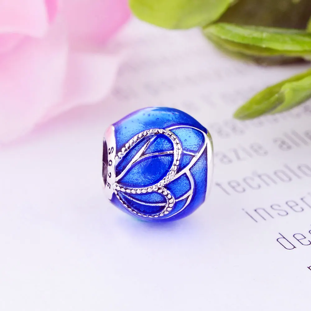Бусина-Шарм для браслета Pandora синяя эмалированная бусина-Шарм из серебра 2019 пробы