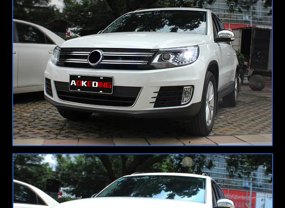 Head Lamp For Car VW Tiguan 2013- Headlights Fog Lights Daytime Running Lights DRL H7 LED Bi Xenon Bulb Car Accessories