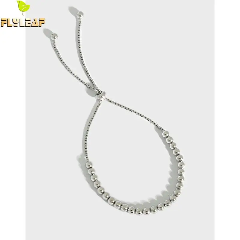 

925 серебряный браслет с бусинами для женщин и девочек Регулируемый Круглый бисер браслеты ювелирные изделия женские аксессуары Форзацев 2020...