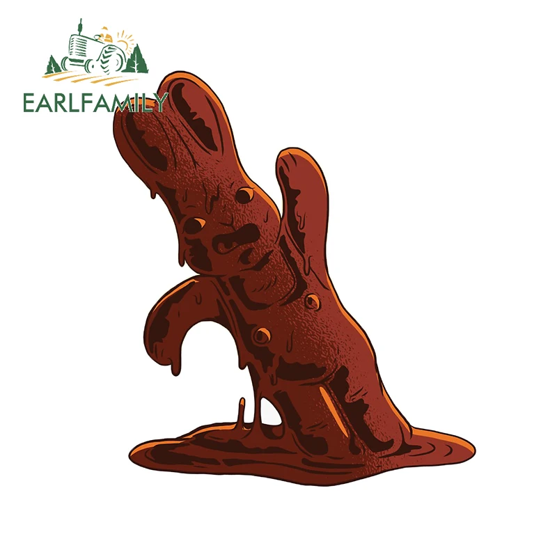 

EARLFAMILY 13cm x 9.2cm for Melting Chocolate Bunny Decal JDM Accessories Fashion Occlusion Scratch Car Stickers VAN Decoration