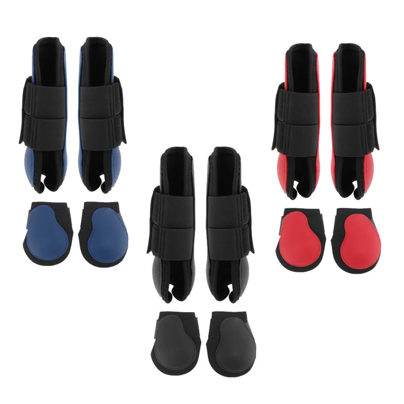 2021 New 1 Pair Horse Leg Boots Hind or Front Protect Wraps Travel Protection Equestrian Equipment Hot Sale | Спорт и развлечения