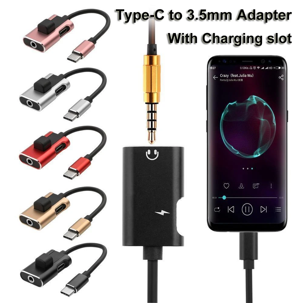 USB C аудио кабель зарядное устройство 2 в 1 Тип C до 3,5 мм разъем Aux Наушники Адаптер для huawei Xiaomi USB C 3,5 мм конвертер