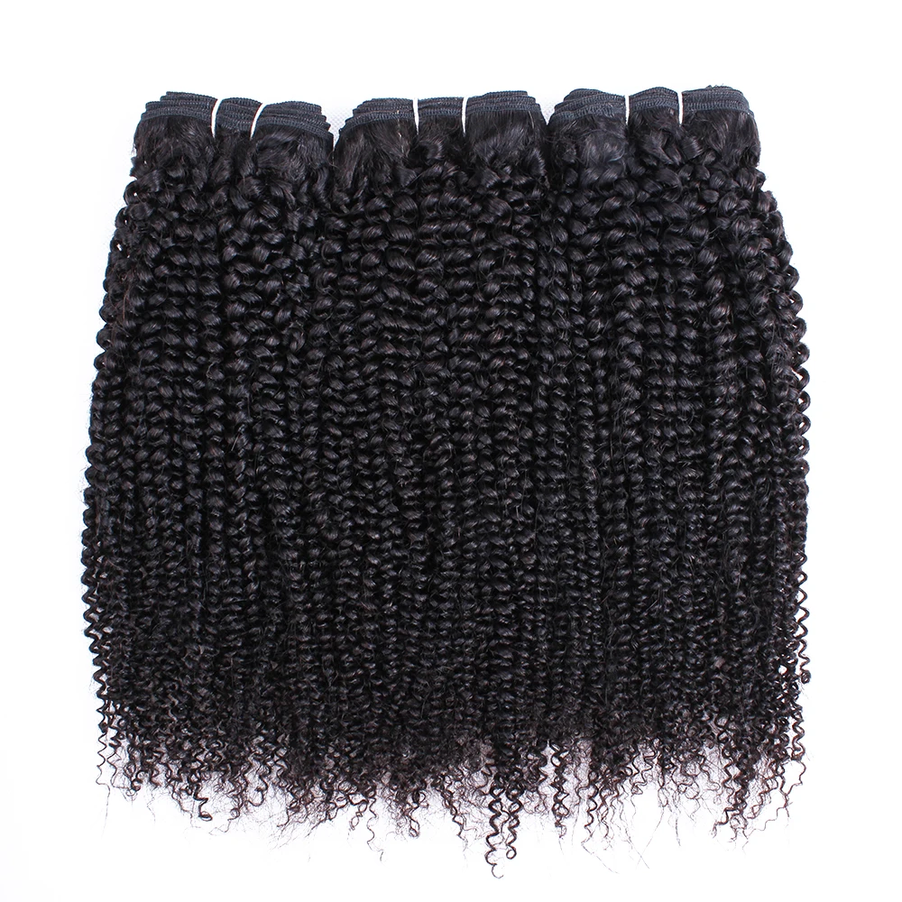 

Kinky Curly Hair Bundles 300g/Lot Remy Indian Human Hair 10-26 Inches Natural Color Afro Curl No Tangle Double Weft Extension