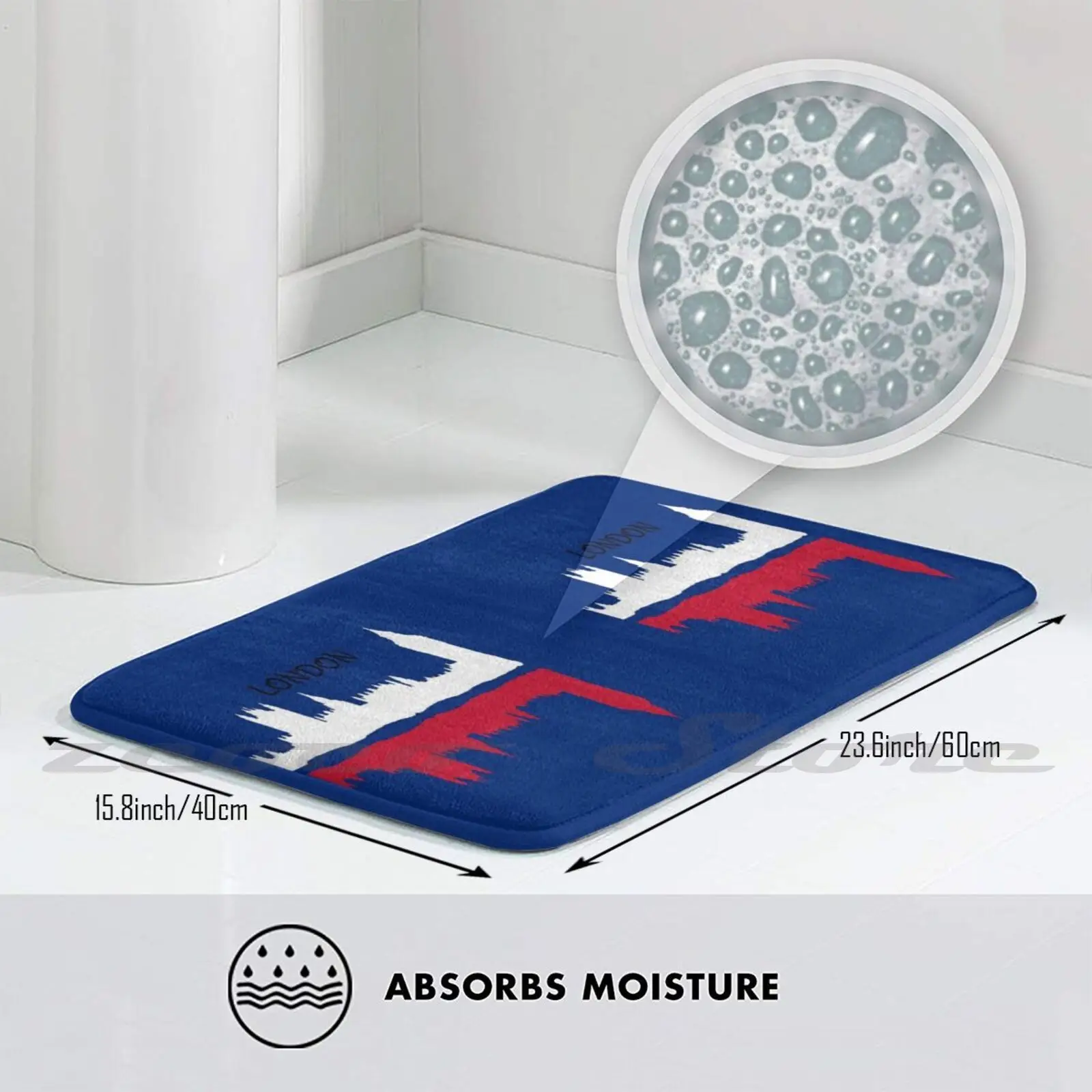 Коврик с абстрактным изображением флага Великобритании нескользящий дверной