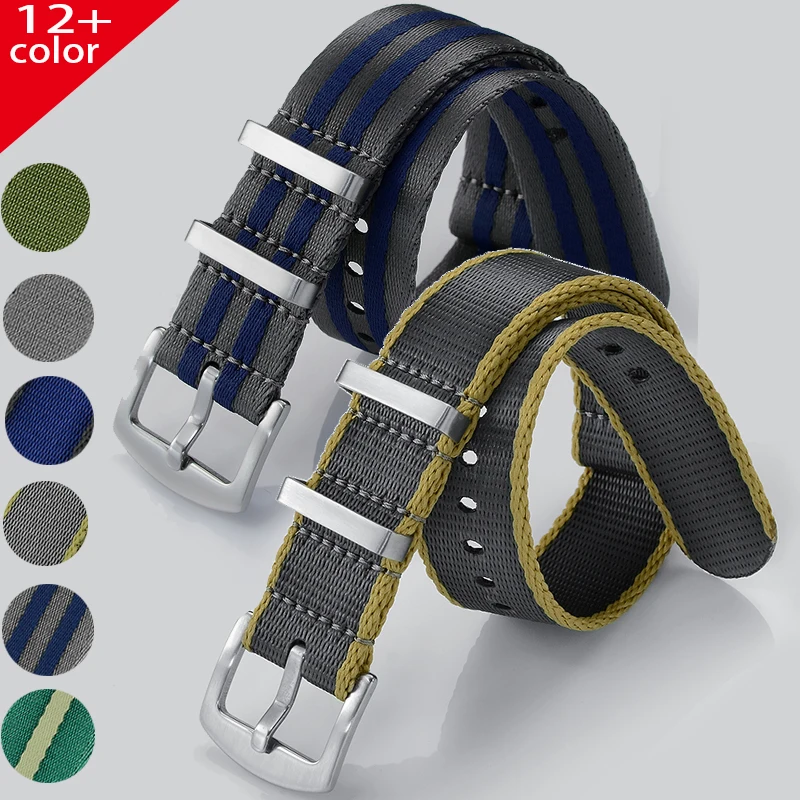 

Premium Quality Nylon Nato Strap 20mm 22mm Seatbelt Watch Band Universal Type Sports For 007 James Bond Watchband Replacement