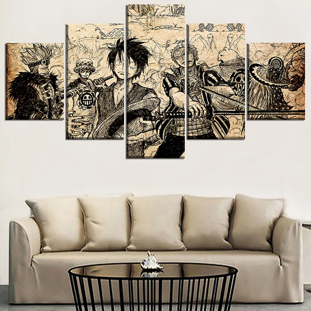 

Japanese Anime Role 5 Pieces Wall Art Canvas Painting For Living Room Modern Picture Print Bedroom Modular Home Decoration Gift