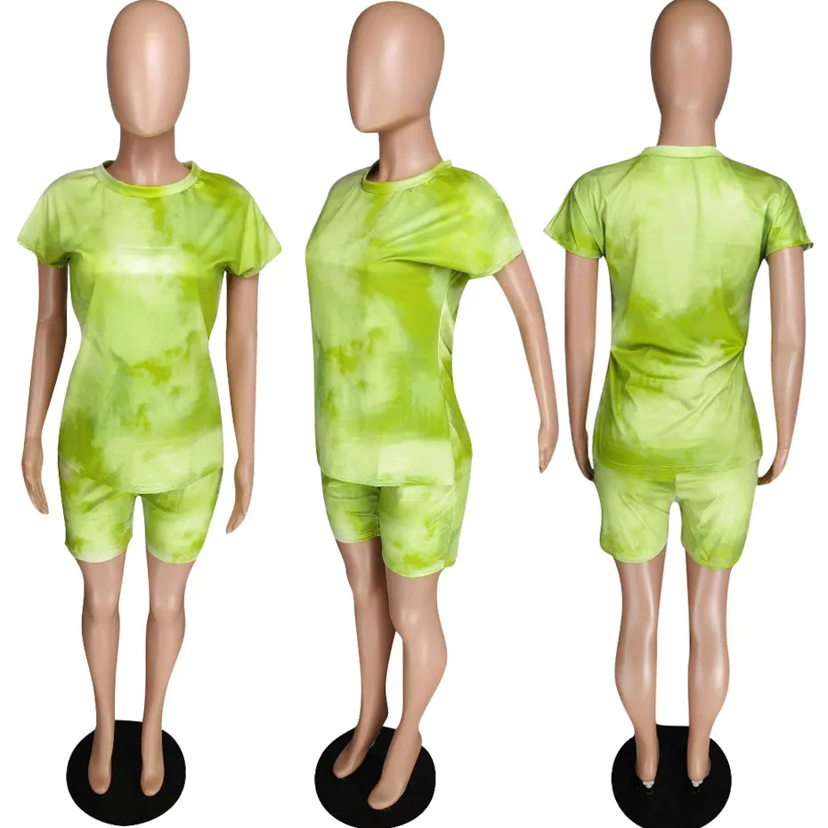 Женский спортивный костюм HAOYUAN Tie Dye из 2 предметов праздничная одежда топ с