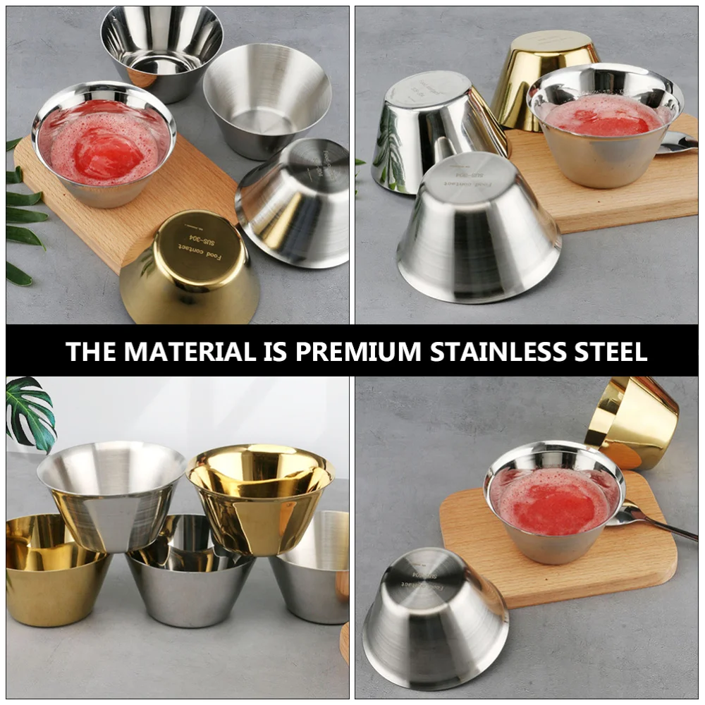 

1Pc Stainless Steel Sauce Cups Multi-purpose Sauce Dishes Stackable Sauce Bowl