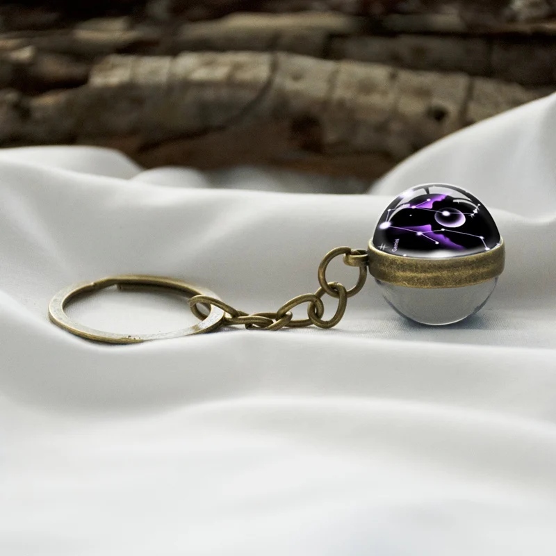 12 Знак зодиака Стекло мяч брелок подвеска Для женщин мужчин модные Созвездие