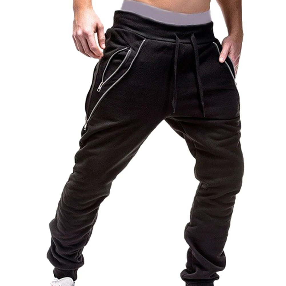Брюки мужские однотонные джоггеры султанки с несколькими карманами спортивные