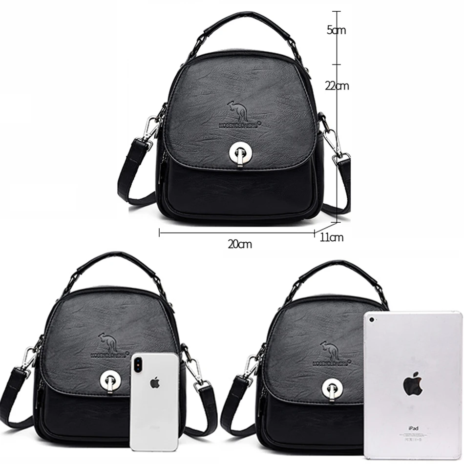 3 в 1 женский рюкзак из мягкой кожи для девочек подростков 2020 повседневный рюкзак|