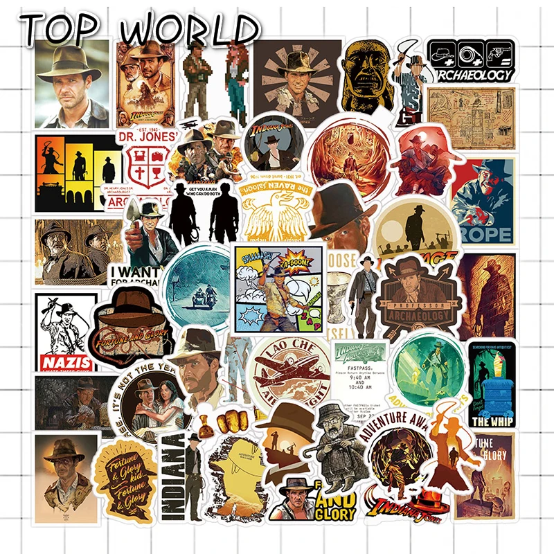 10/50 шт./компл. Raiders Of The Lost Ark классический фильм Мультфильм микс водонепроницаемые