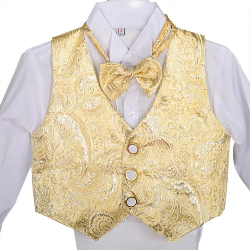 Костюм для крестин с черным галстуком-бабочкой маленьких мальчиков черно-белый