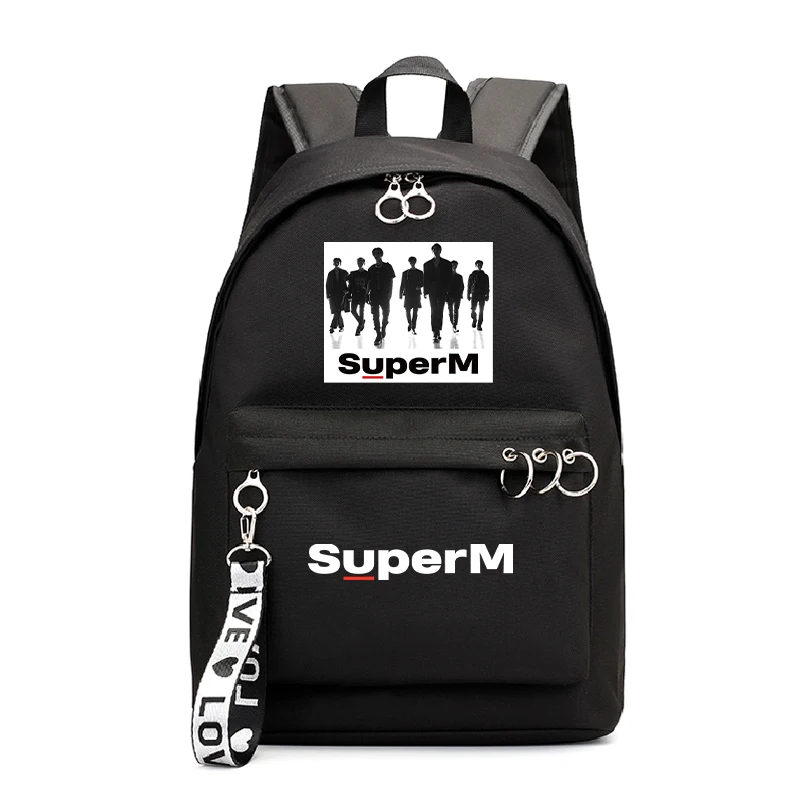Новый Рюкзак Mochila Kpop SuperM с принтом школьные сумки для девочек студенческий рюкзак