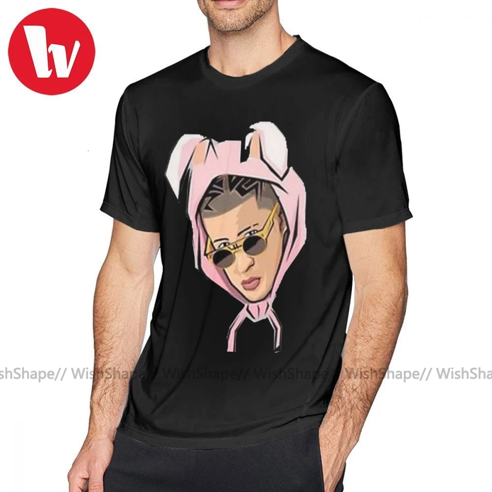Футболка Bad Bunny футболка без названия 4xl Мужская забавная с коротким рукавом и