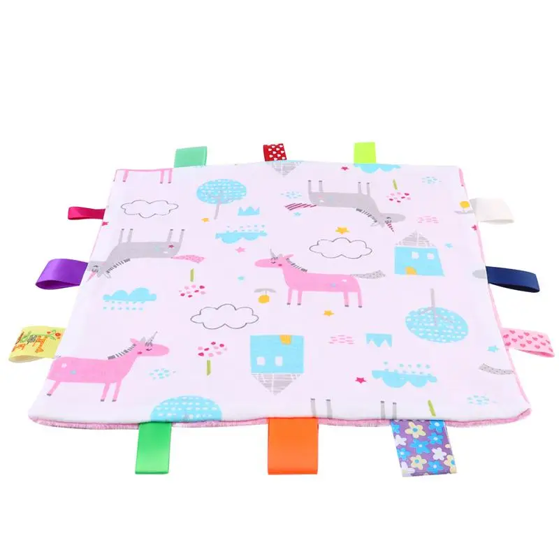 

Baby Colorful Security Tag Blanket Soft Appease Towel For Newborn Toddlers